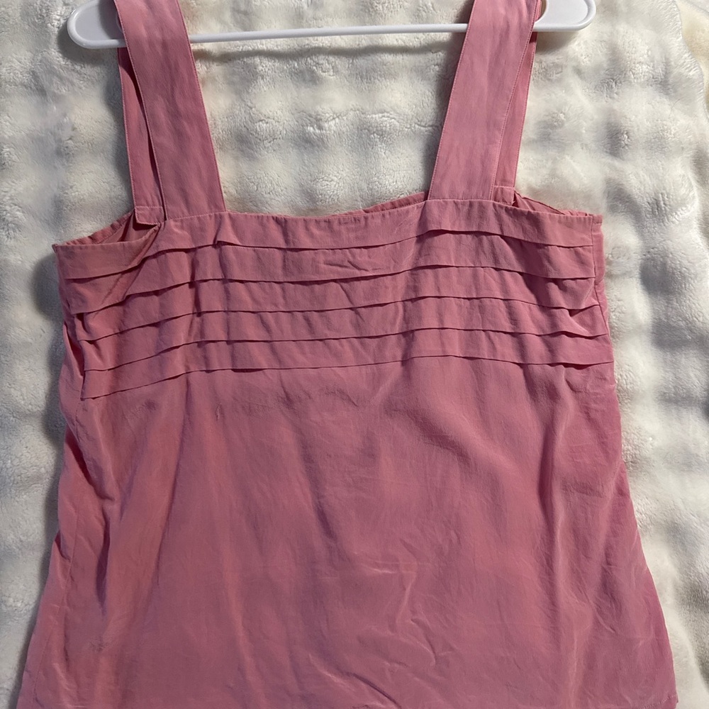 Elegant Silk Pink Pleated Camisole Top